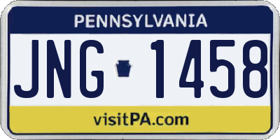 PA license plate JNG1458