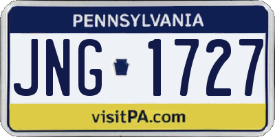 PA license plate JNG1727