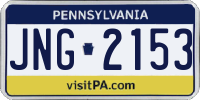 PA license plate JNG2153
