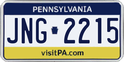 PA license plate JNG2215
