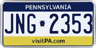 PA license plate JNG2353