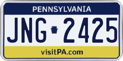 PA license plate JNG2425