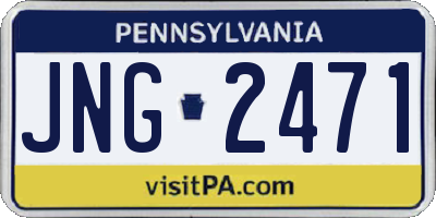 PA license plate JNG2471