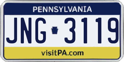 PA license plate JNG3119