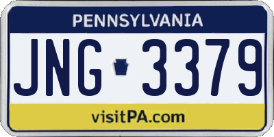 PA license plate JNG3379