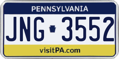 PA license plate JNG3552