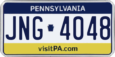 PA license plate JNG4048