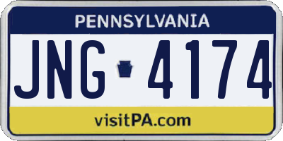 PA license plate JNG4174