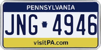 PA license plate JNG4946