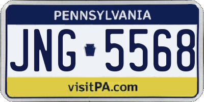 PA license plate JNG5568