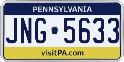 PA license plate JNG5633