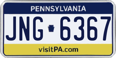 PA license plate JNG6367