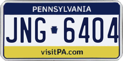 PA license plate JNG6404