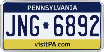 PA license plate JNG6892