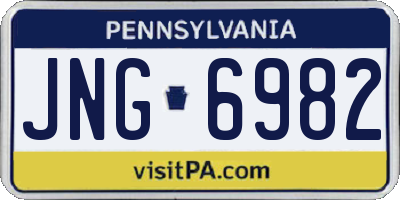 PA license plate JNG6982