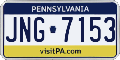 PA license plate JNG7153
