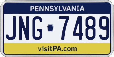 PA license plate JNG7489