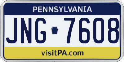 PA license plate JNG7608