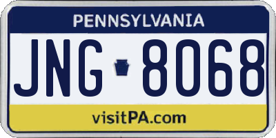 PA license plate JNG8068