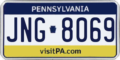 PA license plate JNG8069