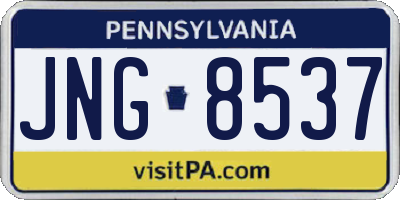 PA license plate JNG8537