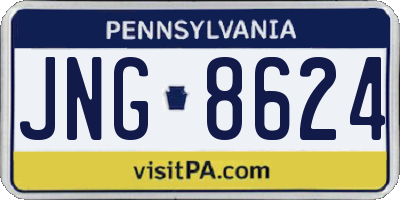 PA license plate JNG8624