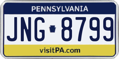 PA license plate JNG8799