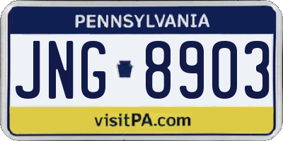 PA license plate JNG8903