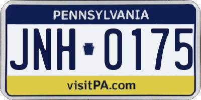 PA license plate JNH0175