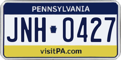 PA license plate JNH0427