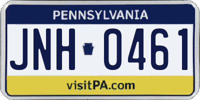 PA license plate JNH0461