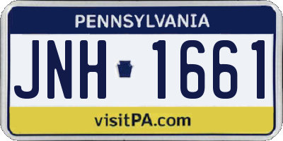 PA license plate JNH1661