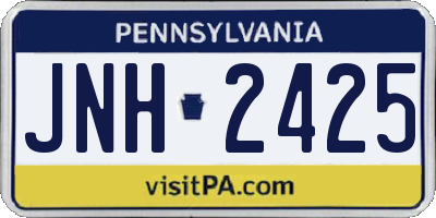 PA license plate JNH2425