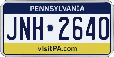 PA license plate JNH2640