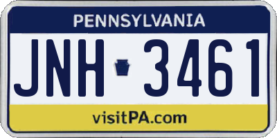 PA license plate JNH3461