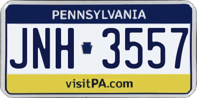PA license plate JNH3557