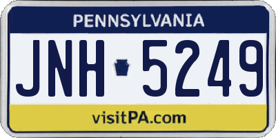 PA license plate JNH5249