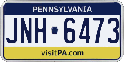 PA license plate JNH6473