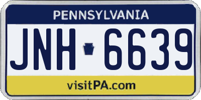 PA license plate JNH6639