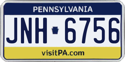 PA license plate JNH6756