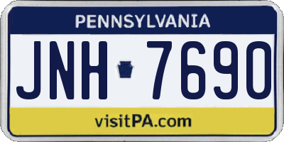 PA license plate JNH7690