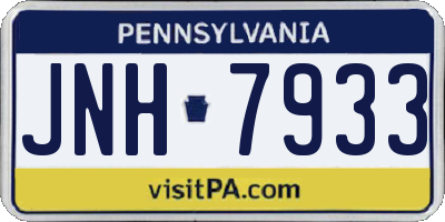 PA license plate JNH7933