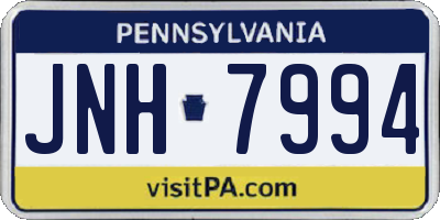 PA license plate JNH7994