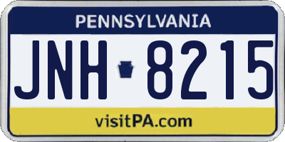 PA license plate JNH8215