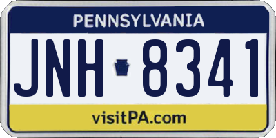 PA license plate JNH8341
