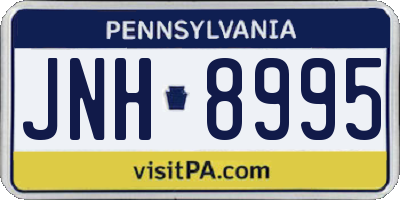 PA license plate JNH8995
