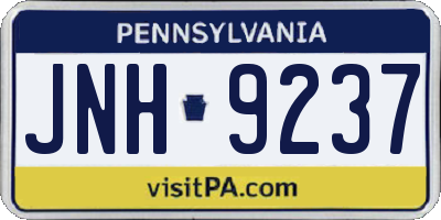 PA license plate JNH9237