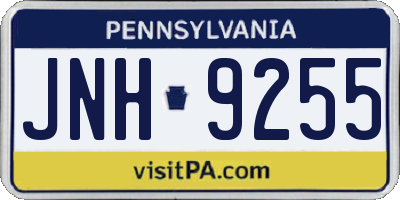 PA license plate JNH9255