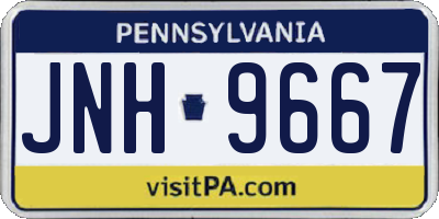 PA license plate JNH9667