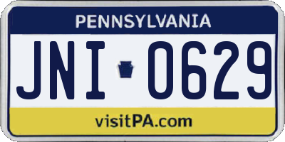 PA license plate JNI0629